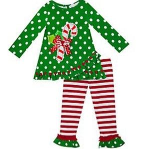 Rare Editions size 12m Candy Cane Top & Leggings